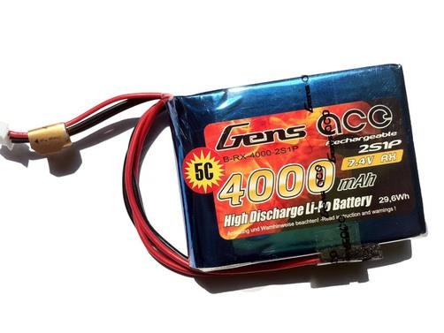 Lipo Akku Gens ace 4000 mAh 7,4V RX 2S1P EHR