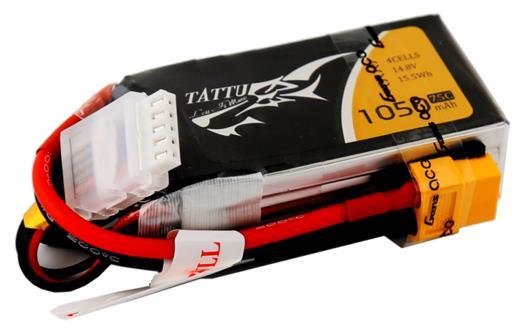 Lipo Akku Gens ace Tattu 1050 mAh 14,8,1V 75C 4S1P XT60