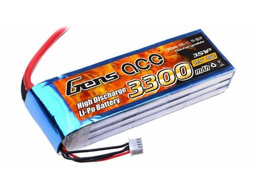 Lipo Akku Gens ace 3300 mAh 11,1V 25C 3S1P XT90