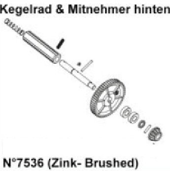 Hauptzahnrad-/ Kegelradeinheit hinten (Zink)