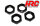 HRC1056BK Radmutter 1/8  - 17mm x 1.0 - serrated geflanscht - Schwarz (4 Stk.)