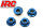 HRC1052BL Radmuttern - M4 serrated geflanscht - Stahl - Blau (4 Stk.)