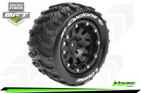 LR-T3310SBM Louise RC - MFT - MT-CYCLONE - 1-10 Monster Truck --Inhalt: 2 Reifen-- Montiert - Sport - Bead-Lock 2.8 Felgen Schwarz - 1/2-Offset - Hex 14mm  - L-T3310SBM