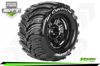 LR-T3323BC Louise RC - MFT - MT-CYCLONE - 1-8 Monster Truck --Inhalt: 2 Reifen-- Fertig Verklebt - Sport - Bead Style 3.8 Felgen Schwarz-Chrom - 0-Offset - Hex 17mm - L-T3323BC