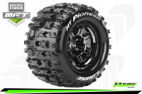 LR-T3321BC Louise RC - MFT - MT-PIONEER - 1-8 Monster Truck --Inhalt: 2 Reifen-- Fertig Verklebt - Sport - Bead Style 3.8 Felgen Schwarz-Chrom - 0-Offset - Hex 17mm - L-T3321BC