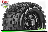 LR-T3322BC Louise RC - MFT - MT-UPHILL - 1-8 Monster Truck --Inhalt: 2 Reifen-- Fertig Verklebt - Sport - Bead Style 3.8 Felgen Schwarz-Chrom - 0-Offset - Hex 17mm - L-T3322BC