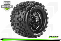 LR-T3322BC Louise RC - MFT - MT-UPHILL - 1-8 Monster Truck --Inhalt: 2 Reifen-- Fertig Verklebt - Sport - Bead Style 3.8 Felgen Schwarz-Chrom - 0-Offset - Hex 17mm - L-T3322BC