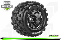 LR-T3327BC Louise RC - MFT - ST-MCROSS - 1-8 Stadium Truck --Inhalt: 2 Reifen-- Fertig Verklebt - Sport - Bead Style 3.8 Felgen Schwarz-Chrom - 0-Offset - Hex 17mm - L-T3327BC