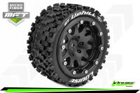 LR-T3313SBM Louise RC - MFT - ST-UPHILL - 1-10 Monster Truck --Inhalt: 2 Reifen-- Montiert - Sport - Bead-Lock 2.8 Felgen Schwarz - 1/2-Offset - Hex 14mm  - L-T3313SBM