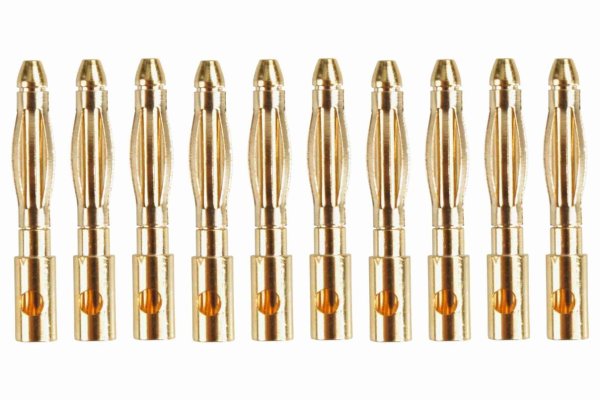 Goldkontakt Ø2,0mm 10 Stecker |Yuki AM-602-10M