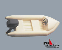 Schlauchboot mit Au&szlig;enbordmotor-Atrappe 1:25