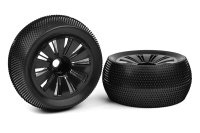 Team Corally - Off-Road 1/8 Truggy Tires - Glued on Black Rims - 1 pair