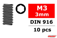 Team Corally - Stahl Madenschrauben M3 x 3mm - Innensechskant - 10 St