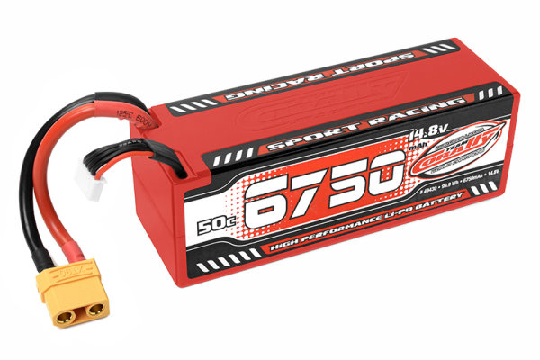 Team Corally - Sport Racing 50C LiPo Battery - 6750mAh - 14.8V - Stick 4S - Hard Wire - XT90