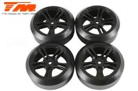 Reifen - 1/10 Drift - montiert - 5 Spoke Schwarz Felgen -...