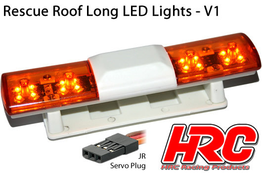 Lichtset - 1/10 TC/Drift - LED - JR Stecker - Rettung Dachleuchten V1 - 6 Blinkenmodus (Orange / Orange)