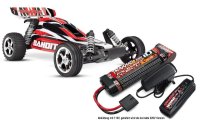 TRAXXAS Bandit rot Buggy RTR mit Akku/Lader-SET *AKTION*