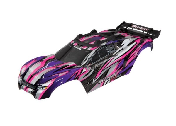 Karosserie Rustler 4x4 VXL pink mit Aufkleber & Karo-Halter