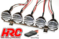 Lichtset - 1/10 oder Monster Truck - LED - JR Stecker - Dachleuchten oder Rammerleuchten Stange (Chrome teilen inclusive)