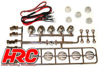 HRC8721 Lichtset - 1/10 oder Monster Truck - LED - JR Stecker - Dachleuchten oder Rammerleuchten Stange (Chrome teilen inclusive)