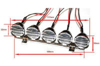 HRC8721 Lichtset - 1/10 oder Monster Truck - LED - JR Stecker - Dachleuchten oder Rammerleuchten Stange (Chrome teilen inclusive)