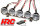 HRC8721 Lichtset - 1/10 oder Monster Truck - LED - JR Stecker - Dachleuchten oder Rammerleuchten Stange (Chrome teilen inclusive)