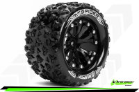 LR-T3203SB Louise RC - MT-SPIDER - 1-10 Monster Truck --Inhalt: 2 Reifen-- Fertig Verklebt - Sport - Felgen 2.8 Schwarz - 0-Offset - Hex 12mm - L-T3203SB