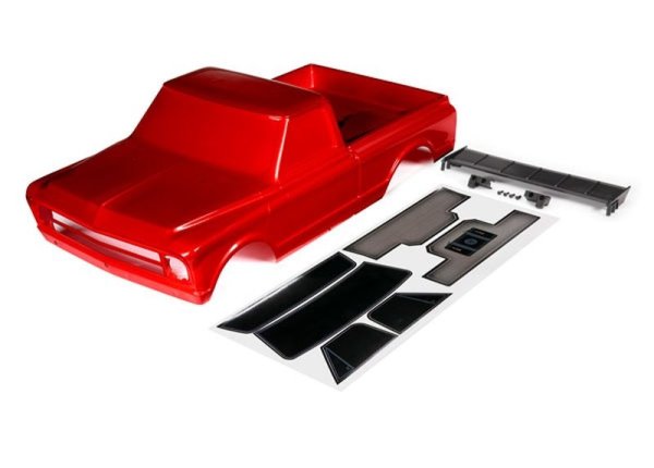 Karosserie Chevrolet C10 rot mit Flügel & Aufkleber