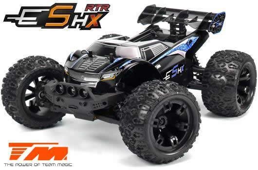 Auto - 1/10 Racing Monster Elektrisch - 4WD - RTR - Brushed 2S/3S - Wasserdicht - Team Magic E5 HX - Schwarz/Blau / TM510005B