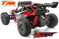 TM560015R Auto - 1/8 Elektrisch - 4WD Desert Truck - RTR - 2200kv Brushless Motor - 3-6S - Wasserdicht - Team Magic SETH Rot/Schwarz / TM560015R