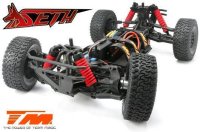 TM560015R Auto - 1/8 Elektrisch - 4WD Desert Truck - RTR - 2200kv Brushless Motor - 3-6S - Wasserdicht - Team Magic SETH Rot/Schwarz / TM560015R