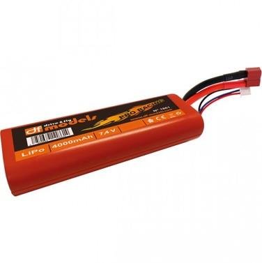 Lipo Akku 2S - 7,4 Volt - 4000mAh, 45C - rund