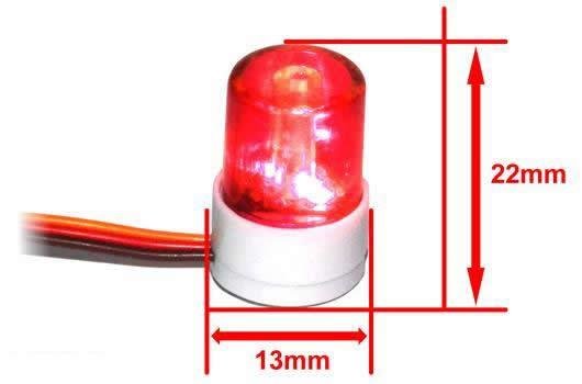 Lichtset - 1/10 TC/Drift - LED - JR Stecker - Einzeln Dach Blinklicht V2 - Rot / HRC8737R