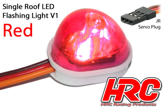 Lichtset - 1/10 TC/Drift - LED - JR Stecker - Einzeln Dach Blinklicht V1 - Rot