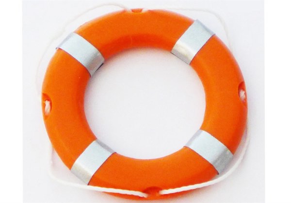 Nautic-Pro Rettungsring › 50 mm orange/silbergrau mit echter Kordel / Modellbau