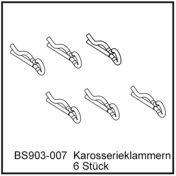 Karosserieklammern (6 Stück) - BEAST BX / TX