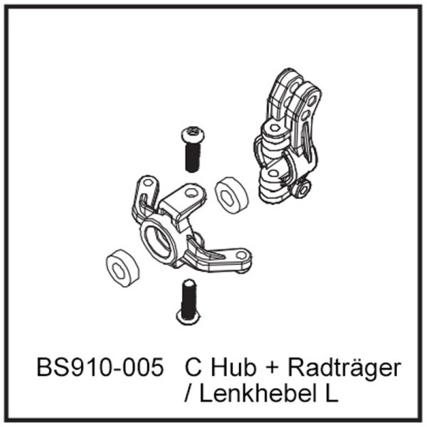 C Hub + Radträger / Lenkhebel L - BEAST BX / TX