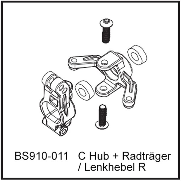 C Hub + Radträger / Lenkhebel R - BEAST BX / TX