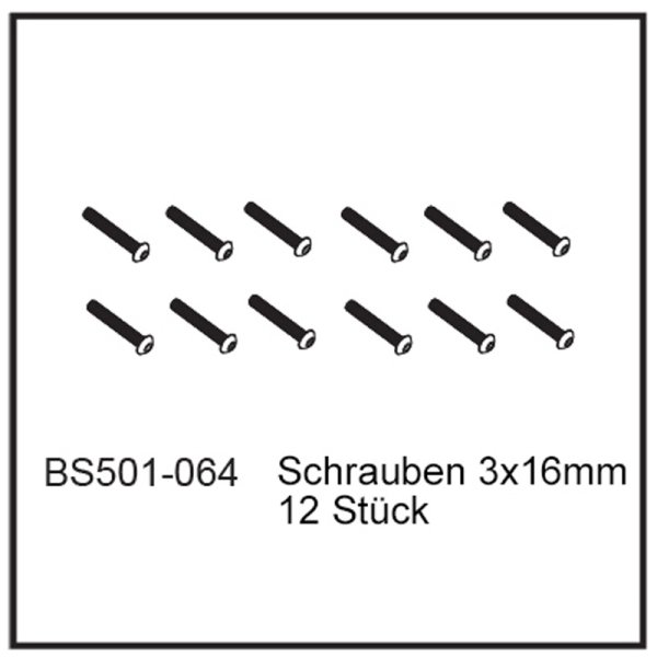 Schrauben 3x16mm (12 Stück) - BEAST BX / TX