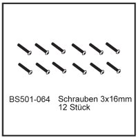 Schrauben 3x16mm (12 St&uuml;ck) - BEAST BX / TX