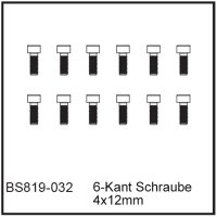 6 Kant Schraube 4 x 12 mm