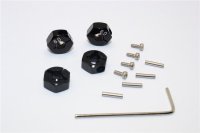 Aluminium Hex-Adapter eloxiert schwarz (4 Stk.)