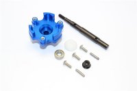 Aluminium Hauptzahnrad Adapter und Welle blau