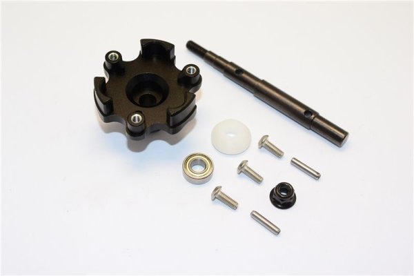 Aluminium Hauptzahnrad Adapter und Welle schwarz