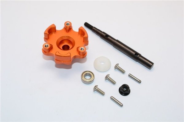 Aluminium Hauptzahnrad Adapter und Welle orange