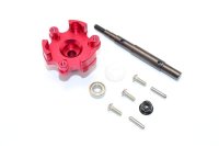 Aluminium Hauptzahnrad Adapter und Welle rot