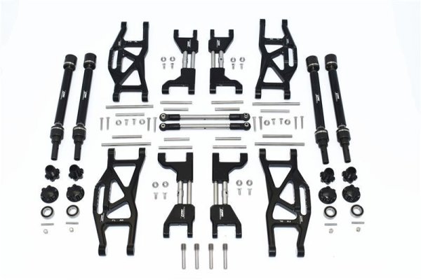 Aluminium Aufhängungs-Set komplett v/h schwarz