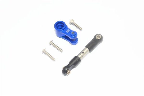 Aluminium Servohorn 25T mit Lenkstange blau