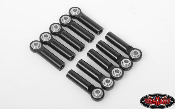 M3/M4 Long Straight Aluminum Rod Ends (Black) (10)