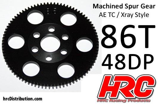 Hauptzahnrad - 48DP - Low Friction Gefräst Delrin - Xray/AE/TM Style -  86Z / HRC74886X